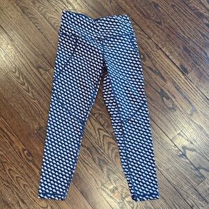 Sweaty Betty Navy and White Geometric Leggings